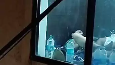 Caught through the window in hotel with bhabhi pussy lick