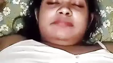 Lover presses his sleeping GF’s big boobs