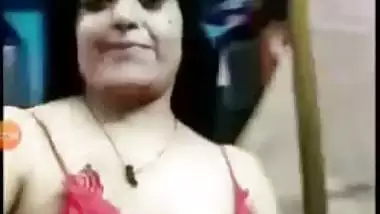Booby bhabhi stripping off red night gown