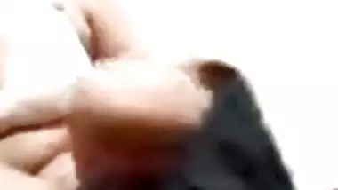 Horny wife fingering live on a video call with ex-lover