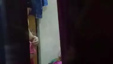 Sexy ass mom dress change caught by son from next room