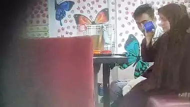 Hijab lady in restaurant having viral sex caught by voyeur