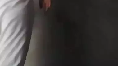 Cute village girl bathing