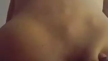 Girl in the reverse cowgirl position in the Tamil sex video