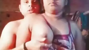 Indian Bubble busty boobs of Rajni massaged by husband