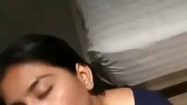 Cock hungry Mumbai babe sucks a dick and licks cum