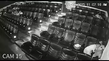 Blowjob in cinema theatre by horny girlfriend