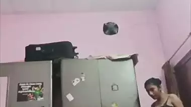 Sister changing dress caught on camera by brother