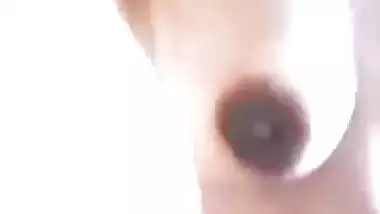 Big boobs sexy GF naked stand before her boyfriend