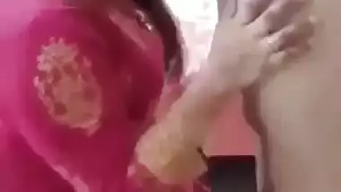 Desi milf gives an Indian blowjob to her husband’s friend