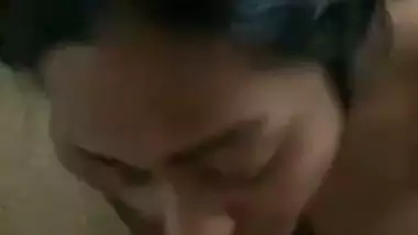 Girlfriend taking cum inside her mouth after blowjob