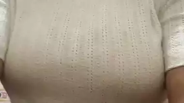 Tanker maal stripping bra and showing huge boobs