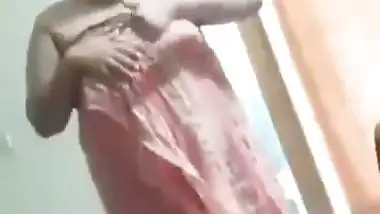 Chubby wife soft boobs pressed against husband in foreplay