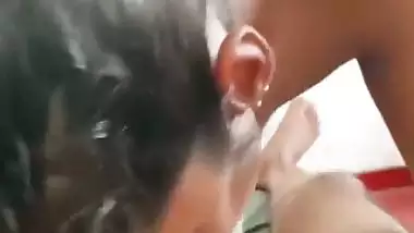 Slim wife licking dick and blowjob like a pro slut